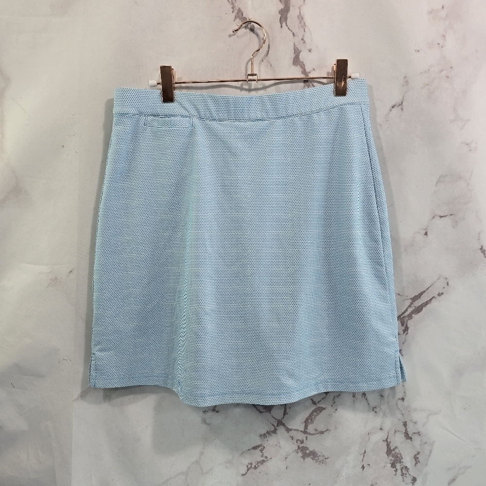 Peter Millar Skirt Women Small Blue White Stretch Mini Shorts Lined Skort UPF 50